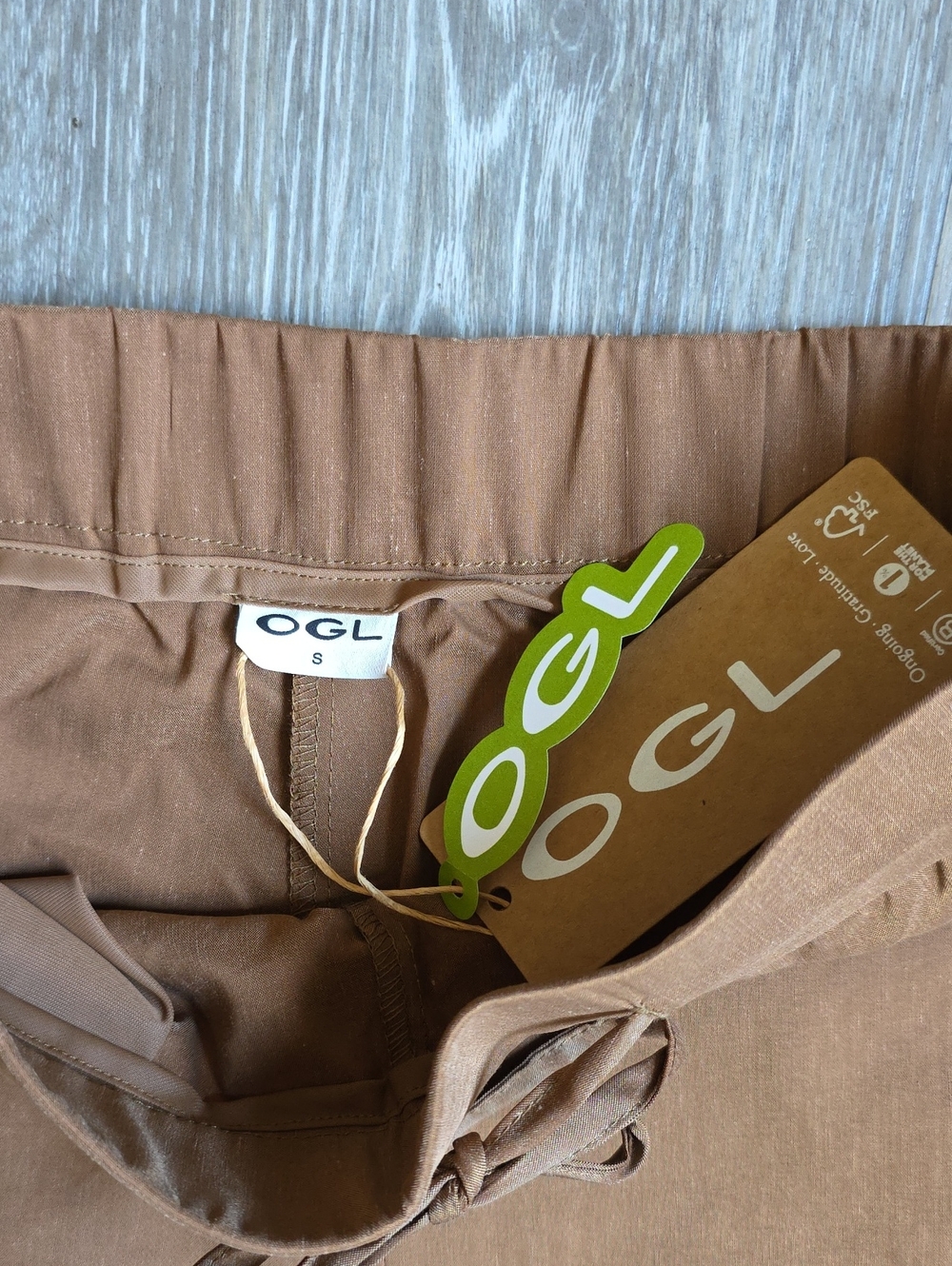 OGL Wide Leg Drawstring Pants — Brown - Picture 10 of 16